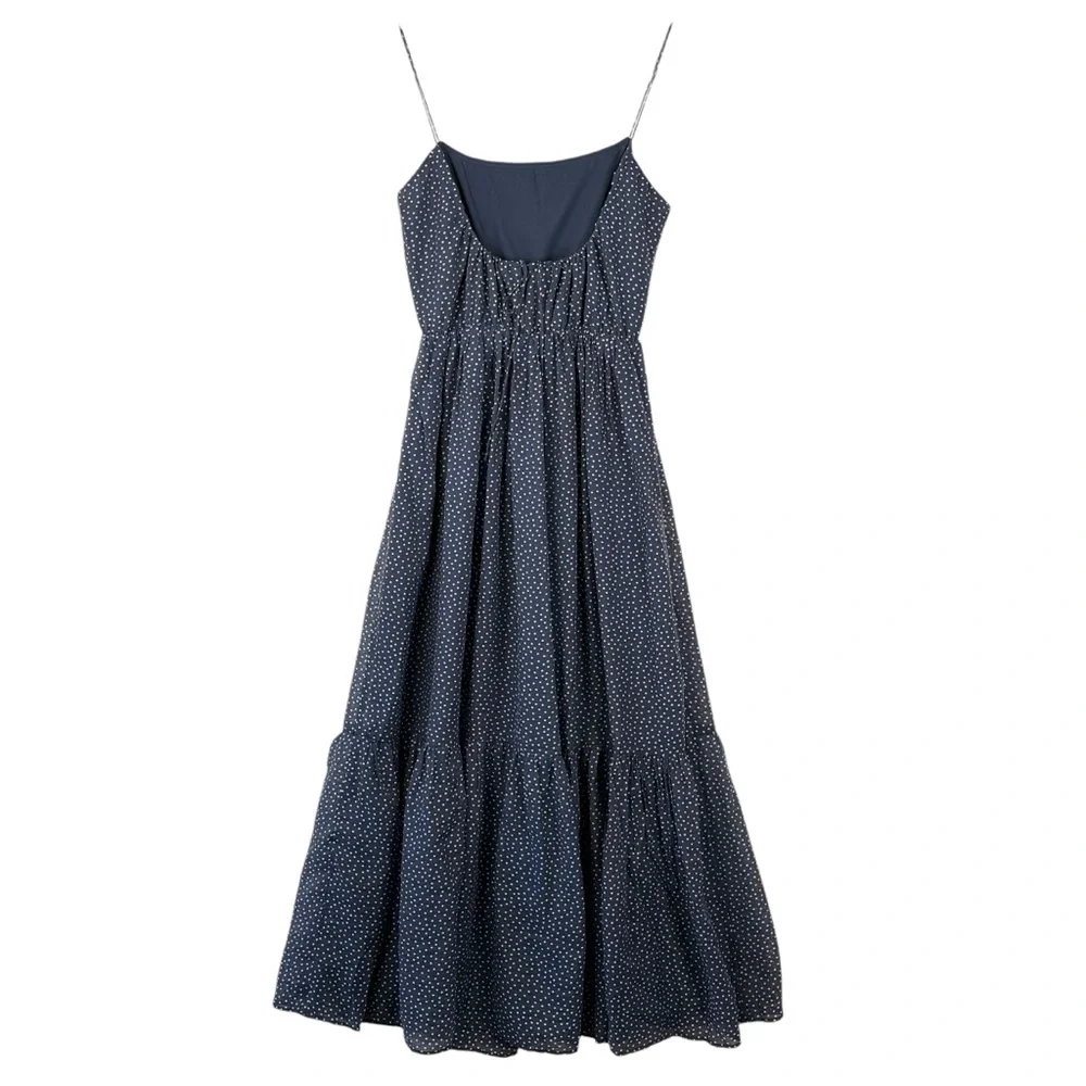 Abercrombie & Fitch Navy Blue Polka Dot Maxi Dress